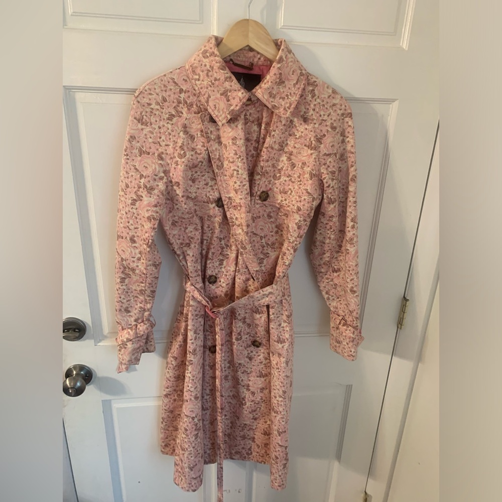 London Fog Dusty Rose Lined Trench Coat S - Picture 2 of 7
